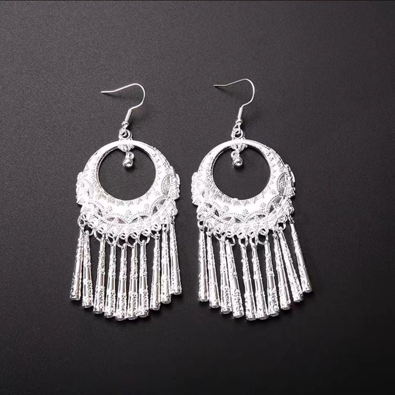 Imitation Miao Sier Ethnic Style Peacock Earrings