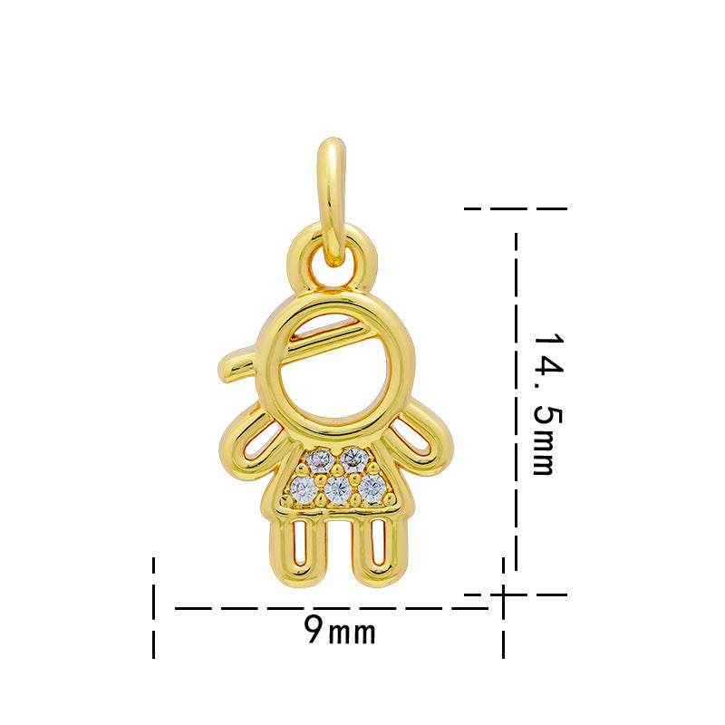 Copper Micro Inlay Real Gold Plating Accessories Pendants