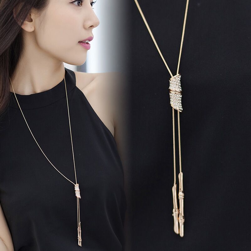 Women's Classic Sweater Chain Long Clothes Accessories Necklaces