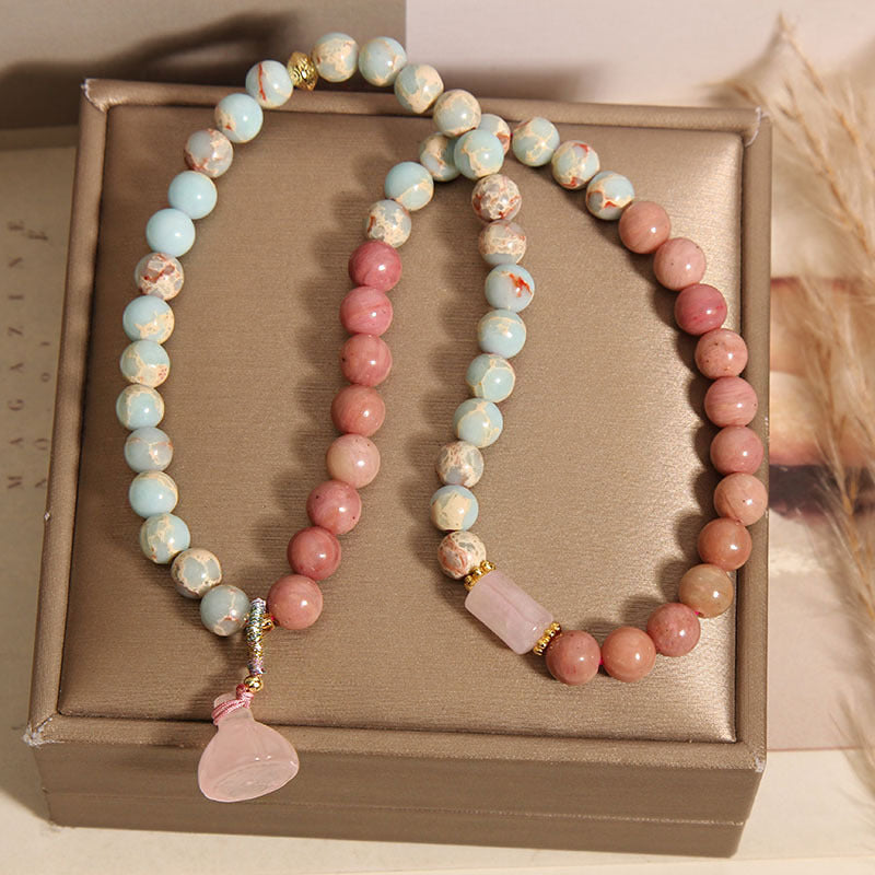 Style Stone Female Light Luxury Minority Exquisite High Sense Lotus Bracelet