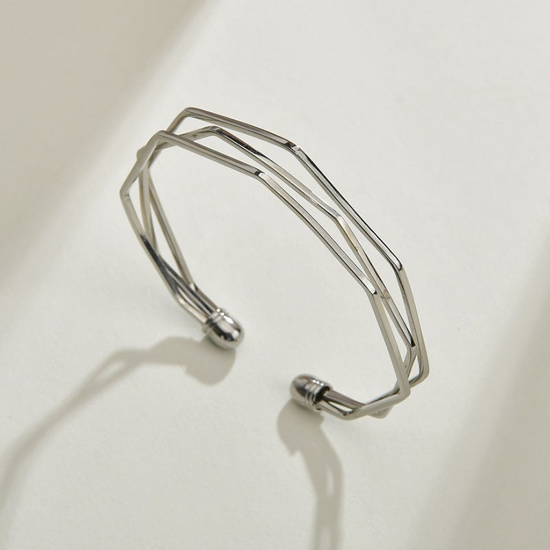 Stylish Korean Simple Irregular Geometric Opening Bracelet
