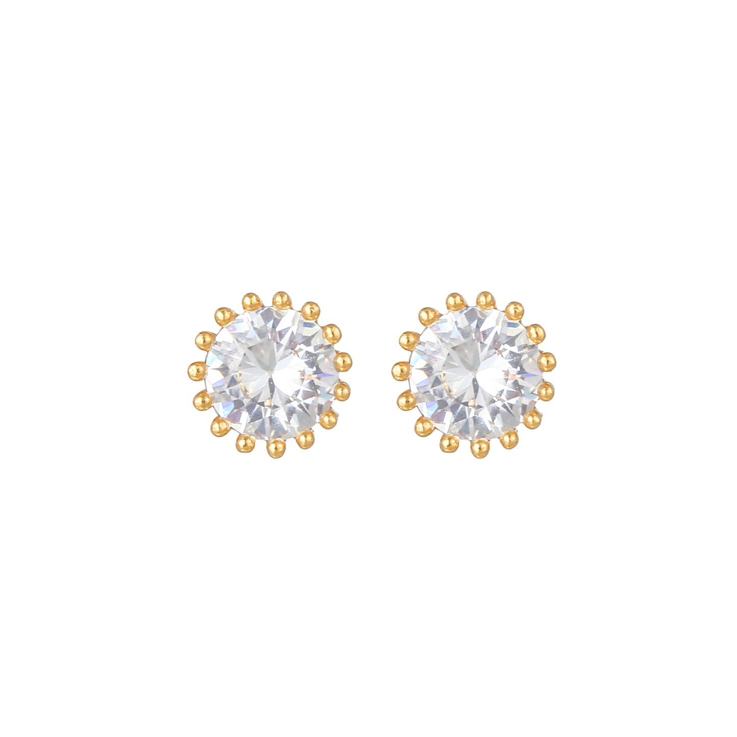 Pink Zircon Heart-shaped Electroplated Design Artistic Love Earrings