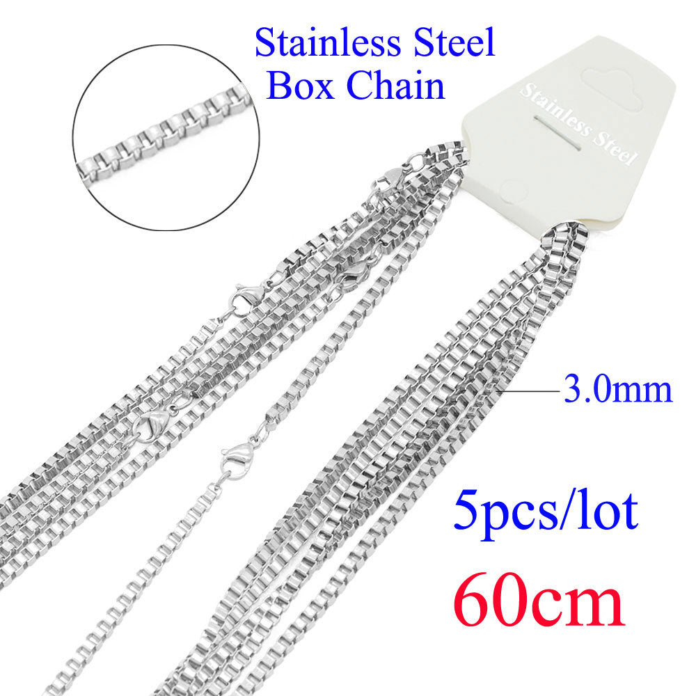 Steel Hemp Flowers Chain Curb Titanium Pearl Box Necklaces