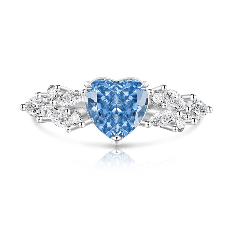 Love Heart-shaped Super Flash High Carbon Diamond Fashion Rings