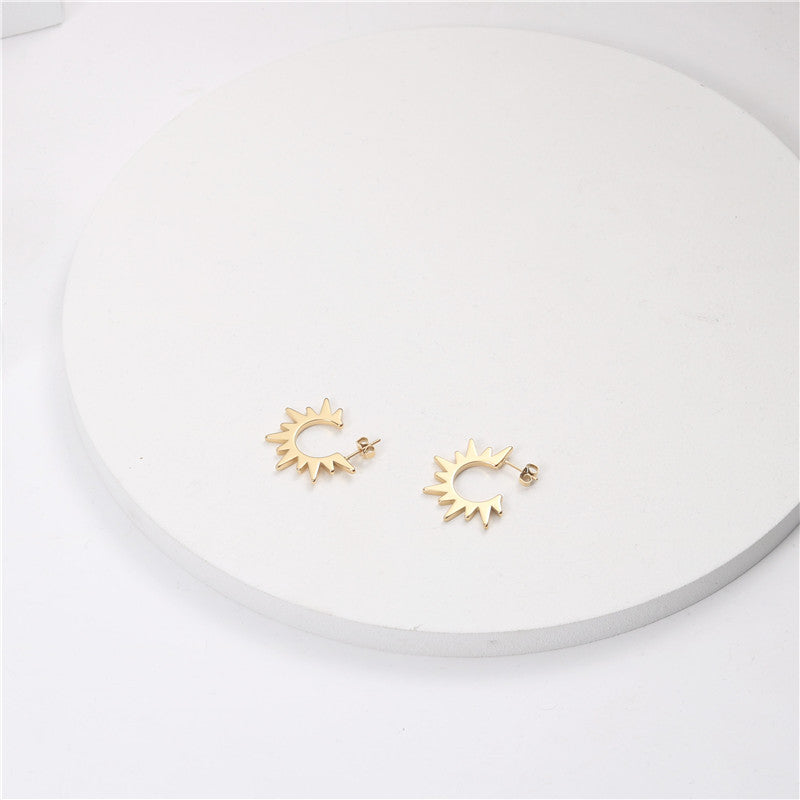 Exaggerated Sunflower Eardrops Fashion Personality Ear Female Earrings