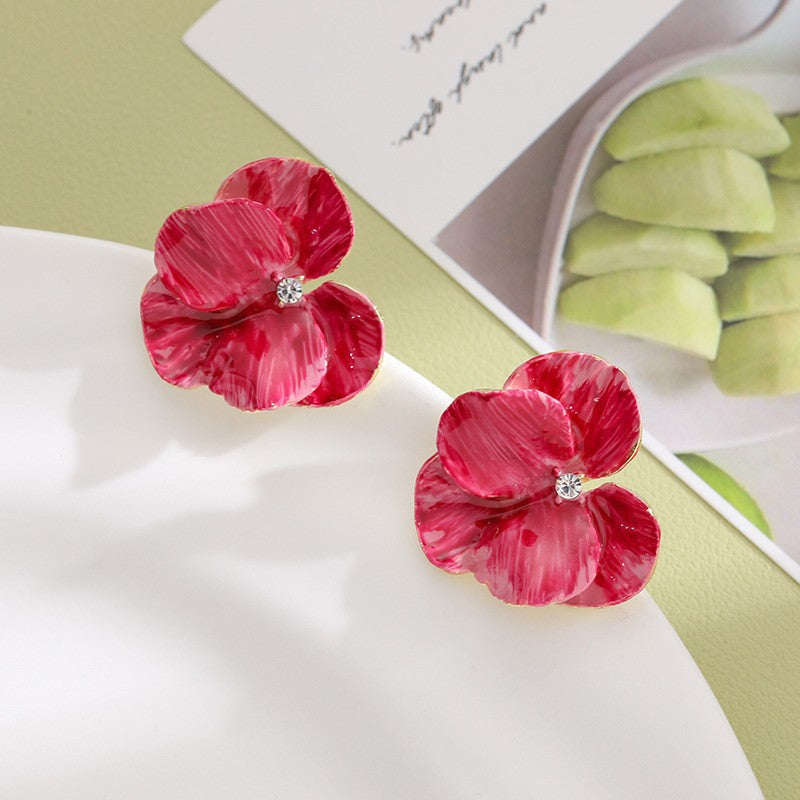 Needle High-grade Pearl Bow Flower Tulip Earrings