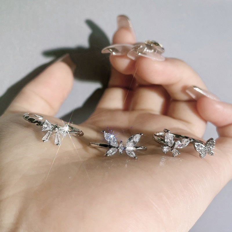 Zircon Female Design Sweet Cool Index Finger Cold Style Rings
