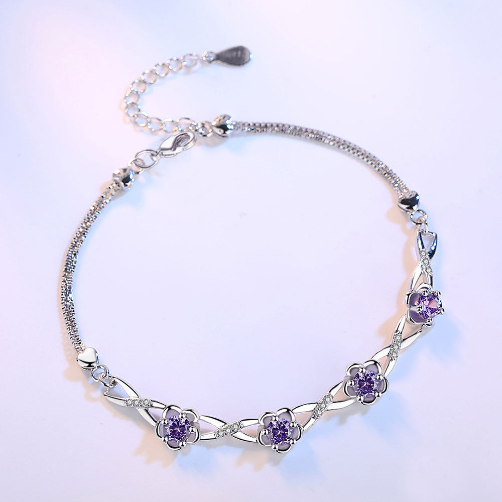 Generations Ten Miles Peach Blossom Spring Sier Retro Bloom Plum Bracelet