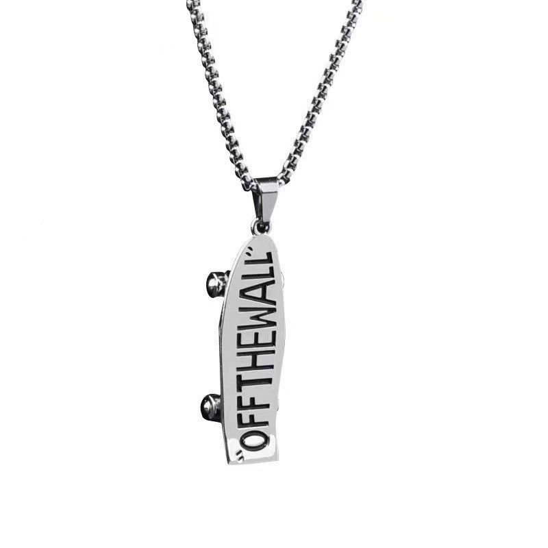 Women's Titanium Steel Sweater Chain Letter Scooter Pendants