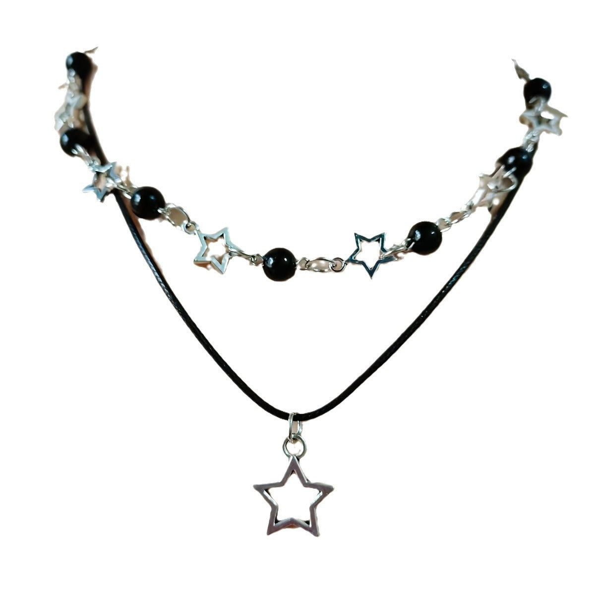 Fashion Punk Hollow Pentagram Bohemian Style High-grade Temperament Ball Necklaces