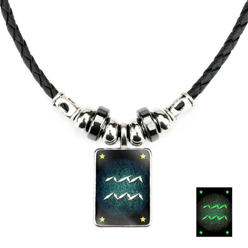 Men's Constellations Gift Starry Sky Luminous Retro Necklaces