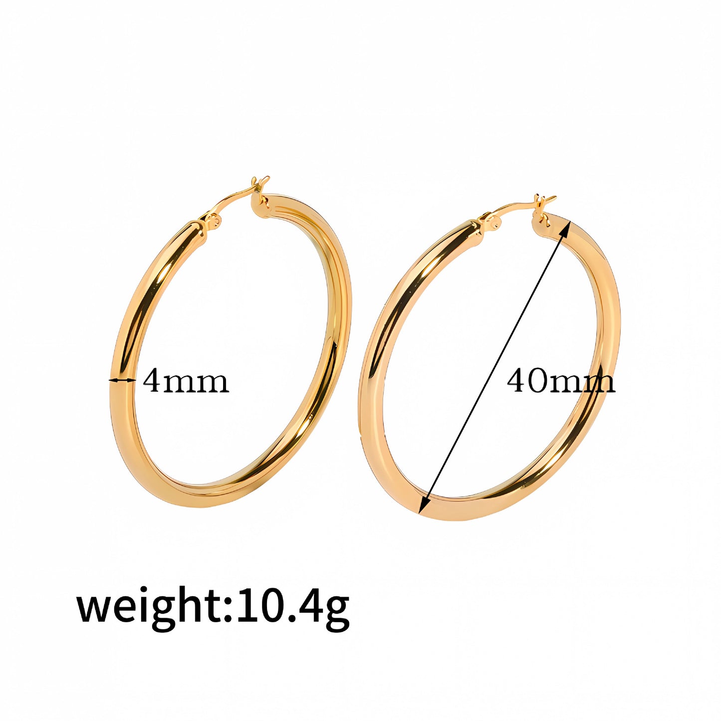 Women's Gold Stainless Steel Exaggerated Circle Hollow Earrings