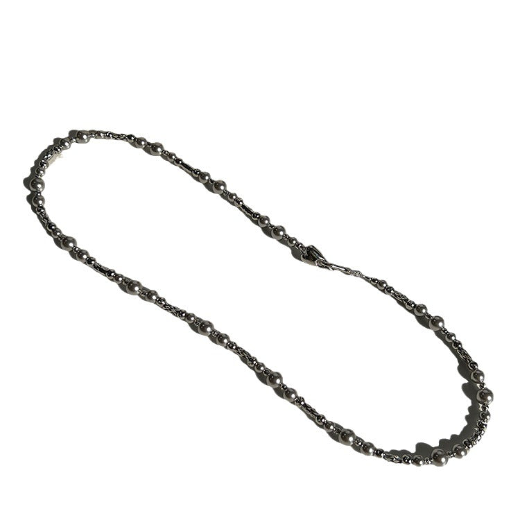 Cool Sier Gray Pearl Cut Flower Light Luxury Necklaces