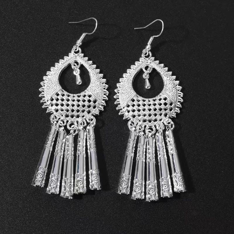 Imitation Miao Sier Ethnic Style Peacock Earrings