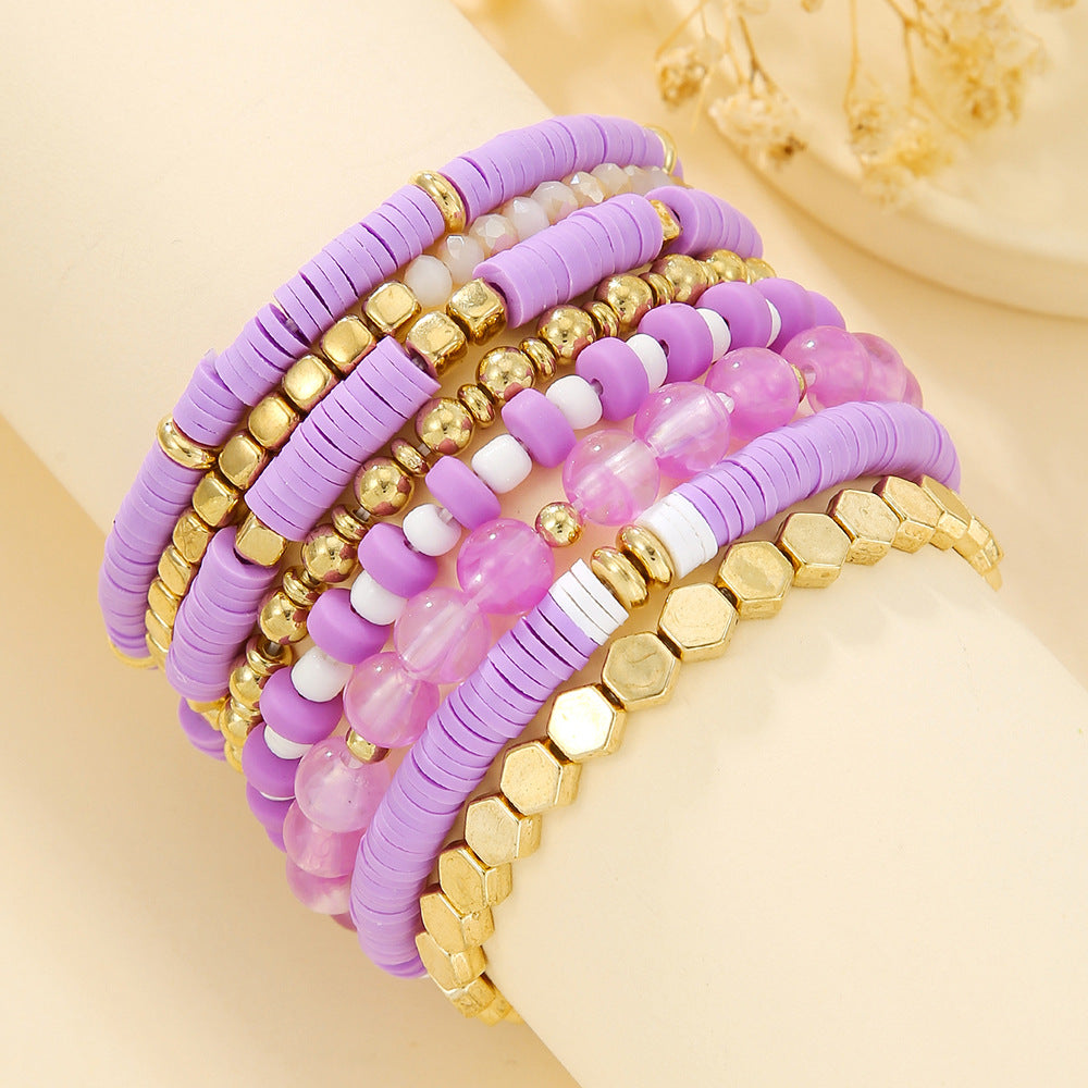 Clay Teacher's Day Gift White Girlfriends Multiple Bracelets