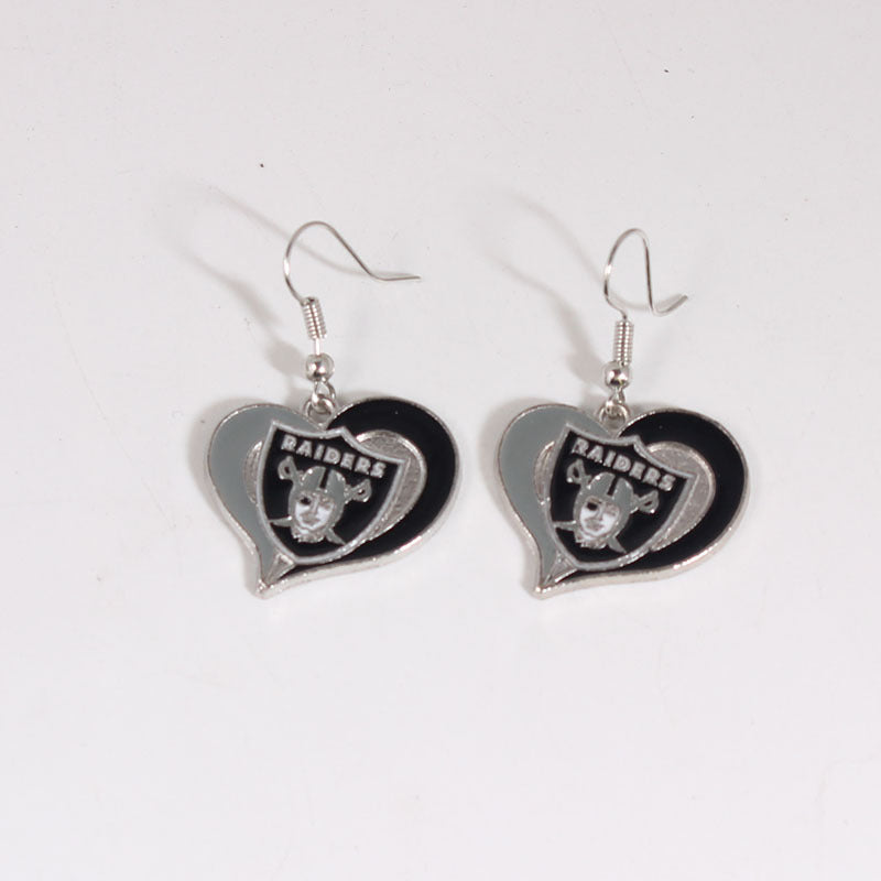 Oil Dripping Sports Team Series Denim Steel Pirate Earrings