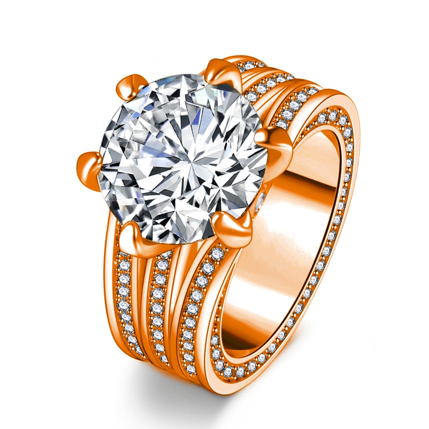 With Carat High Carbon Diamond Fireworks Cut Luxury Super Rings