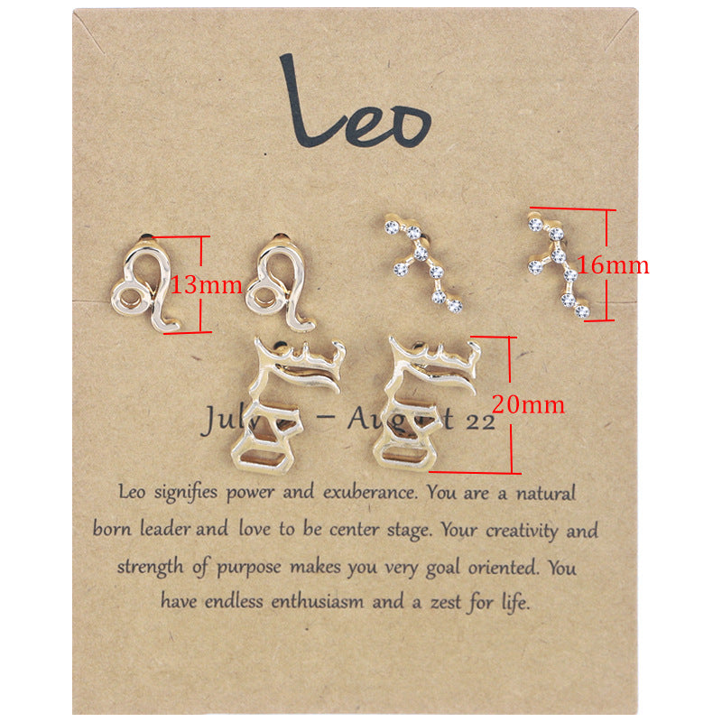 Twee Constellation Symbol Diamond Retro Alphabet Rings
