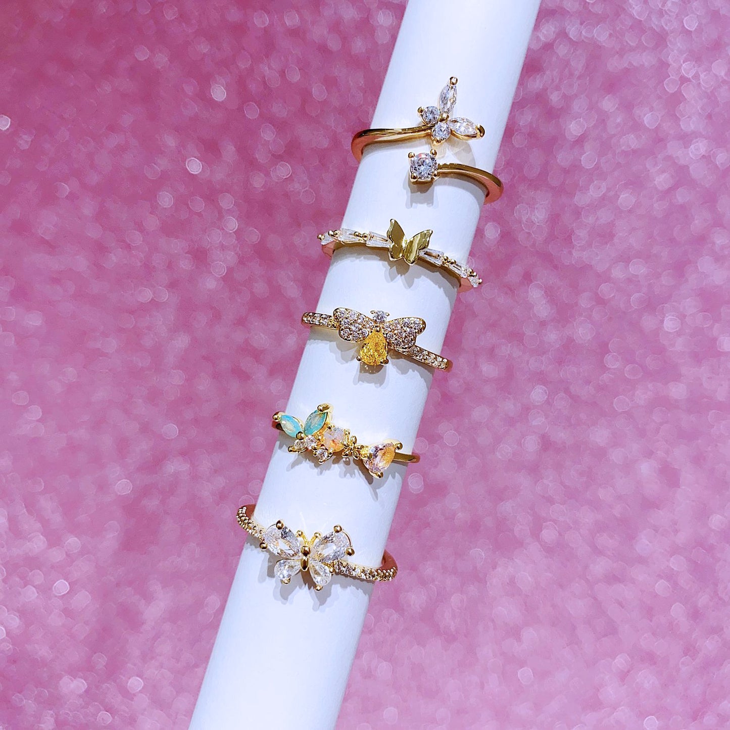 Women's Color Zirconium Series Adjustable Exquisite High-grade Design Trendy Rings