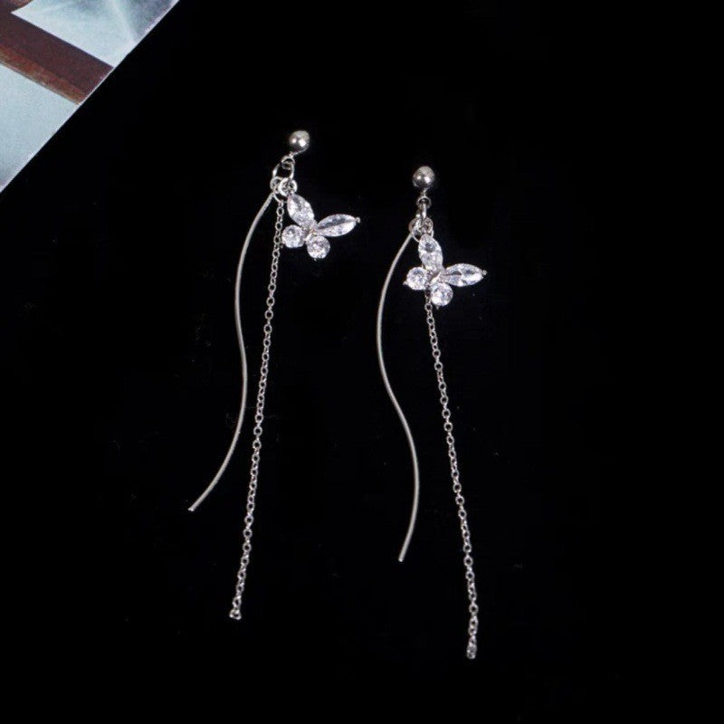 Women's Sier Needle Korean Style French Temperamental Pearl Earrings