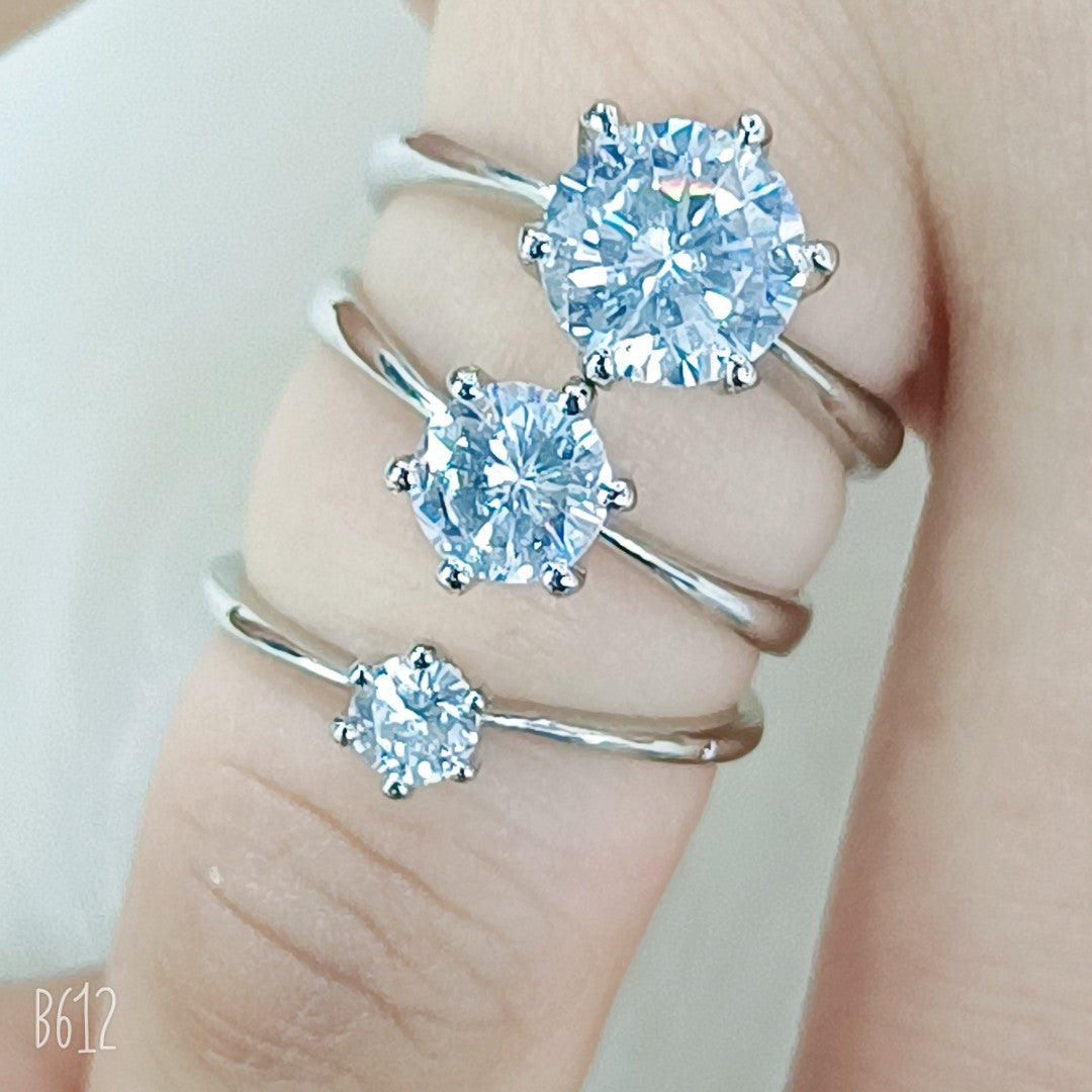 Live Plated Real Platinum Zircon Diamond Rings