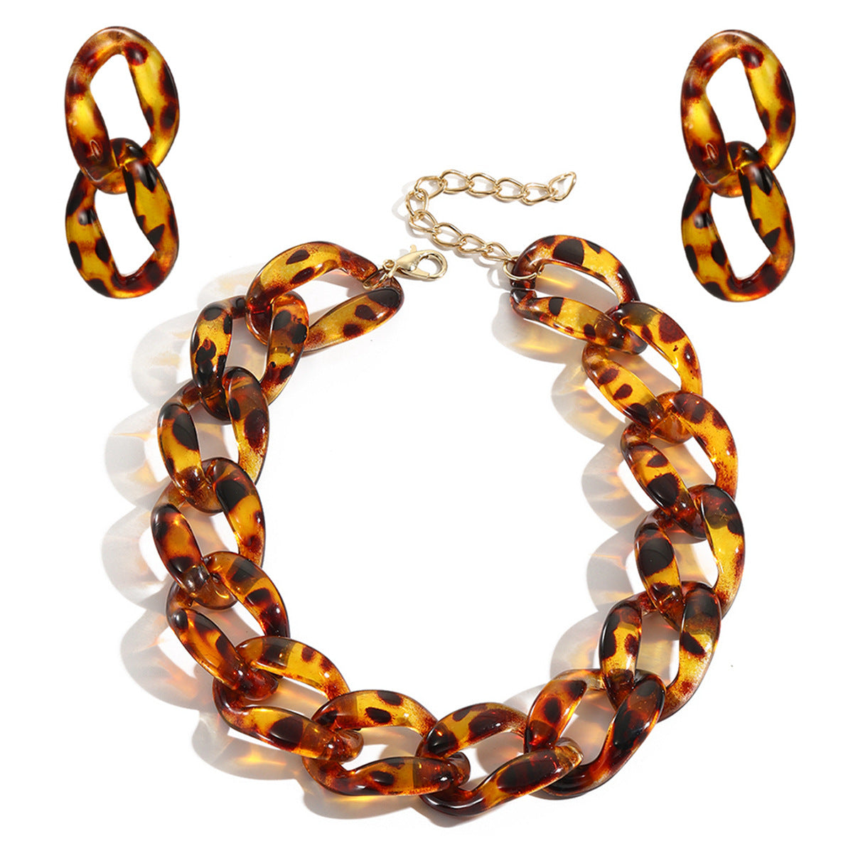 Ornament Exaggerated Acrylic Leopard Print Suit Hip Earrings