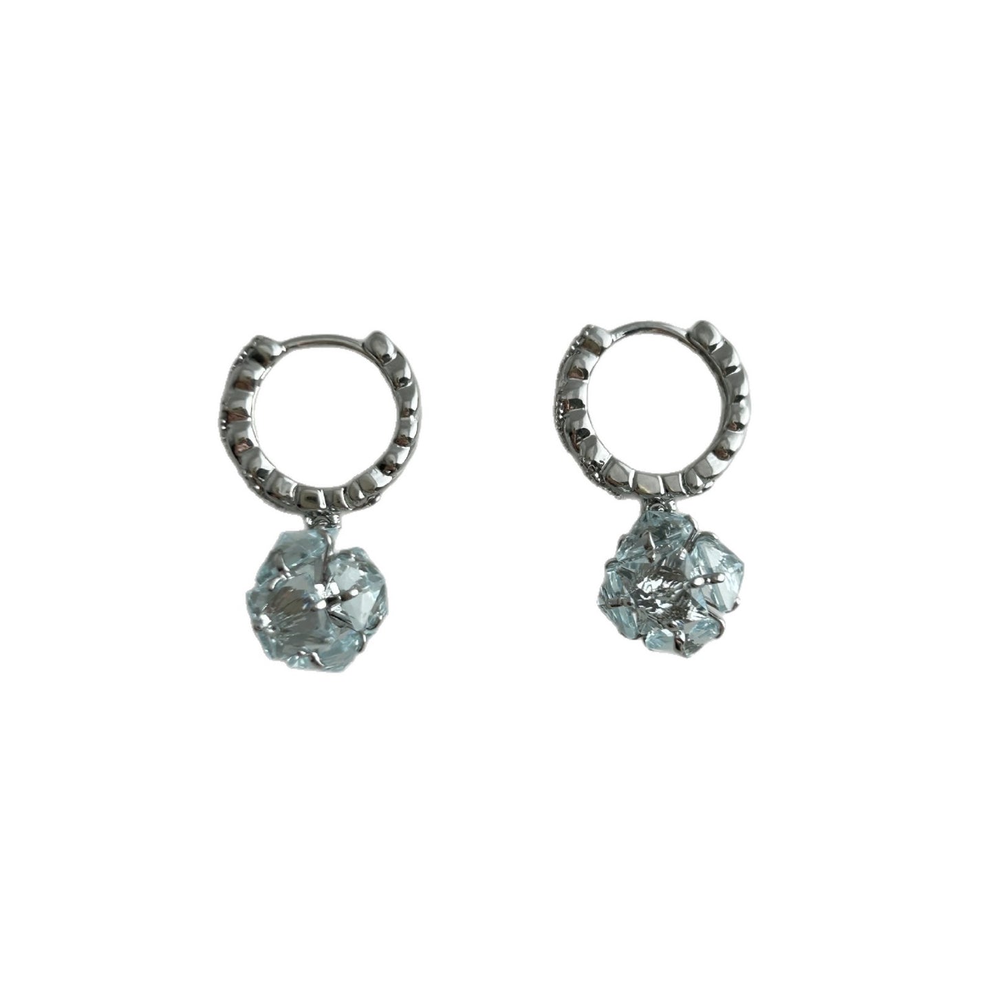 Zircon Ear Clip Niche Design Textured Elegant Earrings
