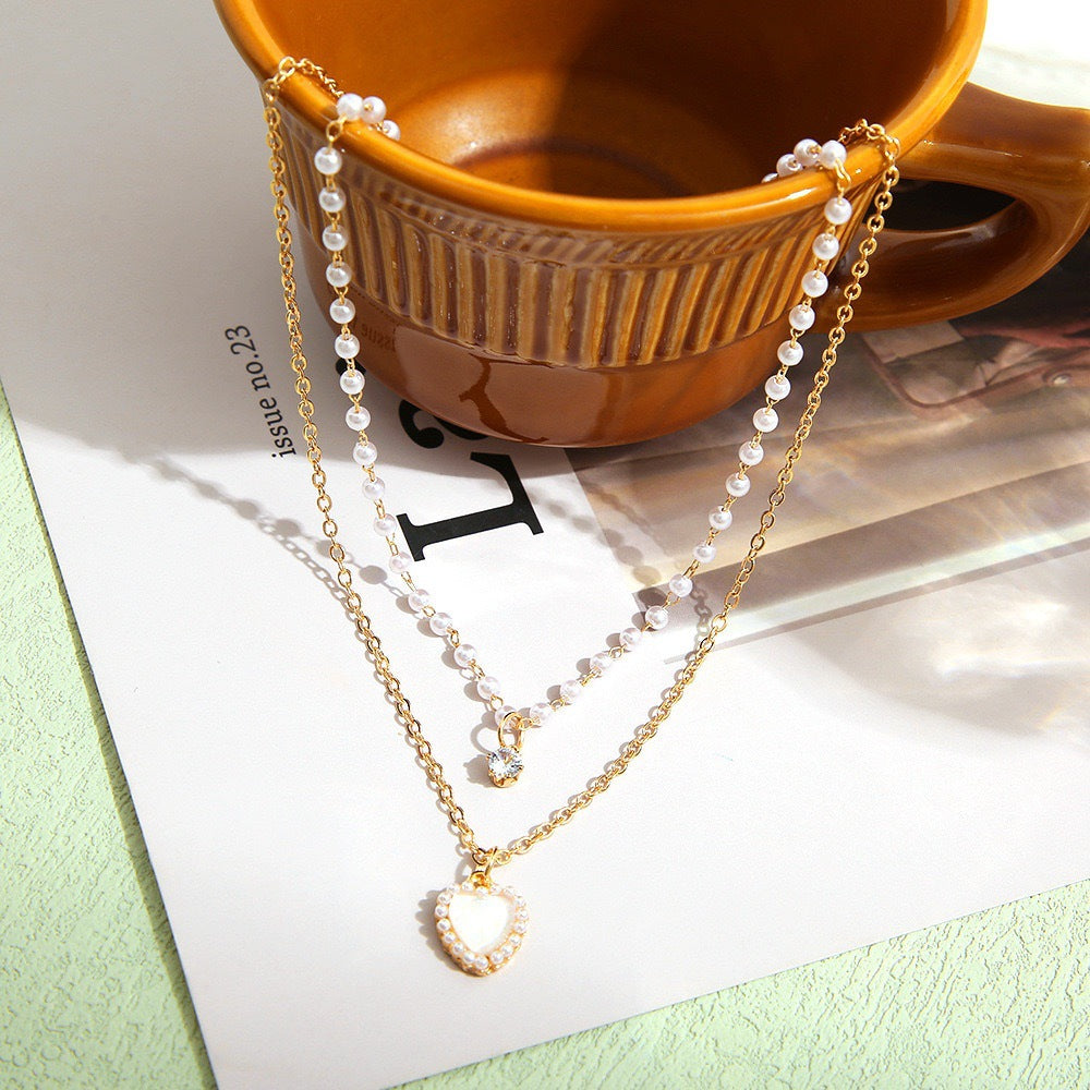 Women's Pearl Heart For Design Simple Fashion Necklaces