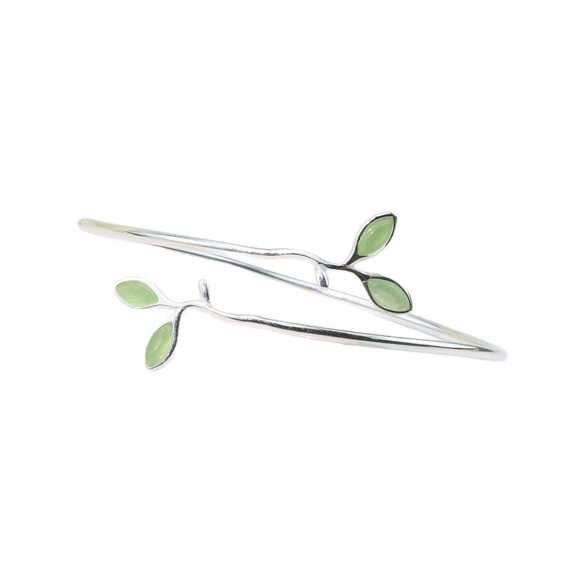 Fresh Handmade Leaf Green Opal Fashion Bracelet
