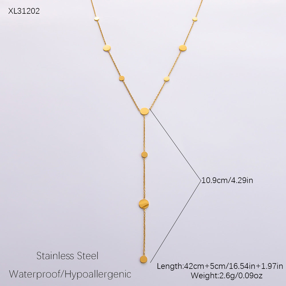 Women's Elegant Stainless Steel Gold-plated Diamond Jewelry Necklaces