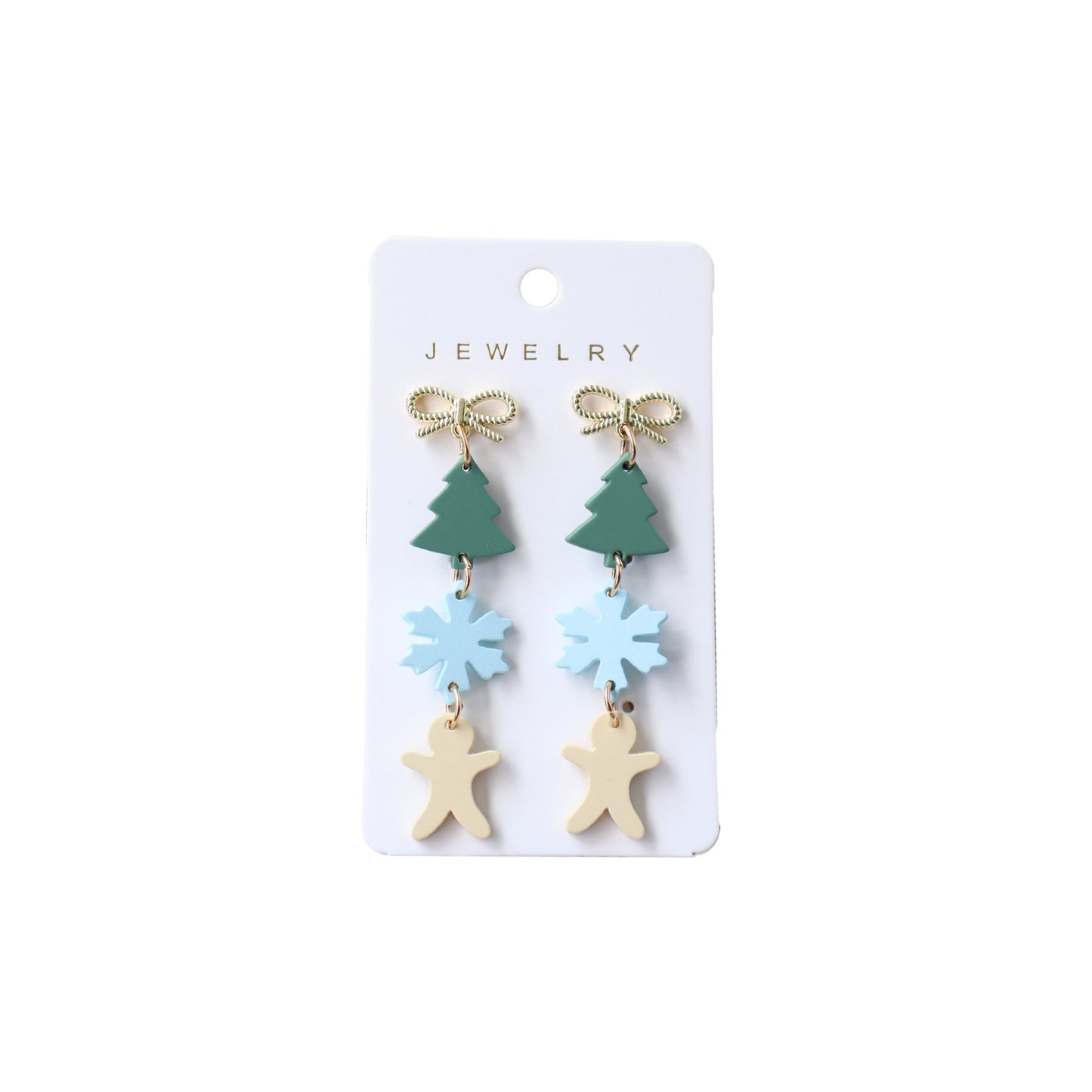 Imitation Polymer Clay Paint Tree Snowflake Earrings