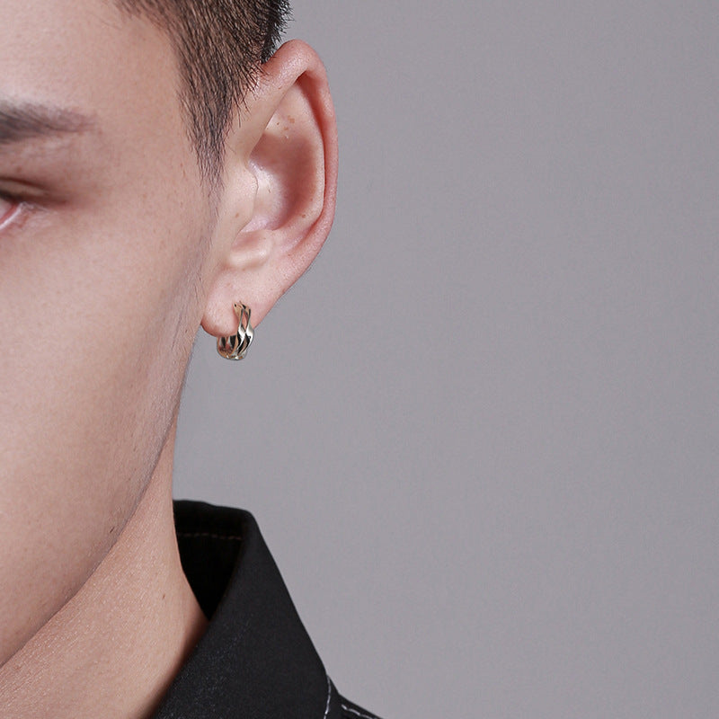 Men's Trendy Single Personalized Wave Ear Hip Earrings
