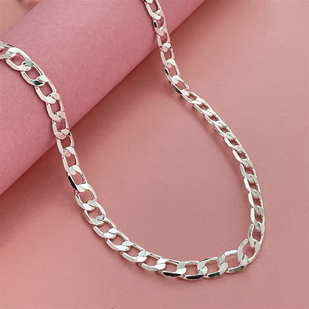 Beautiful Versatile Ornament Sier-plated One-to-one Side Necklaces
