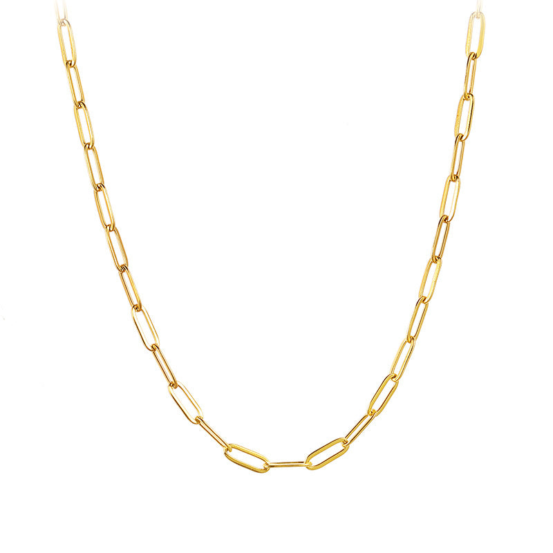 Metal Titanium Steel Chain Stainless Clavicle Necklaces
