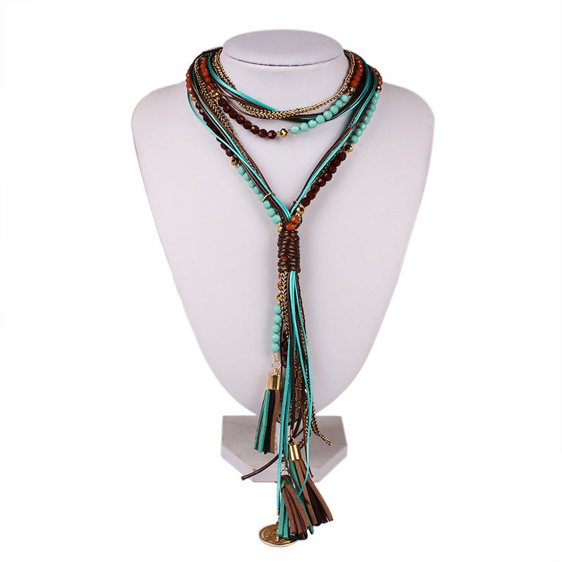 Beaded Handmade Sweater Chain Ethnic Accessories Necklaces