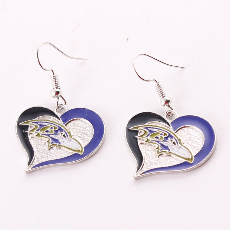 Oil Dripping Sports Team Series Denim Steel Pirate Earrings