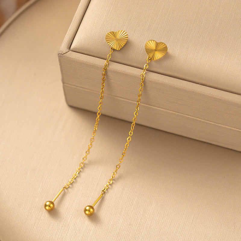 Flower Love Butterfly Long Fringe Female Titanium Steel Trendy Grace Ear Line