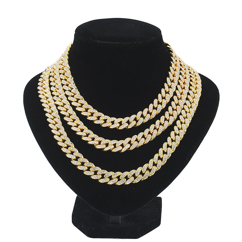 Men's Hop Full Diamond Punk Cuban Link Necklaces