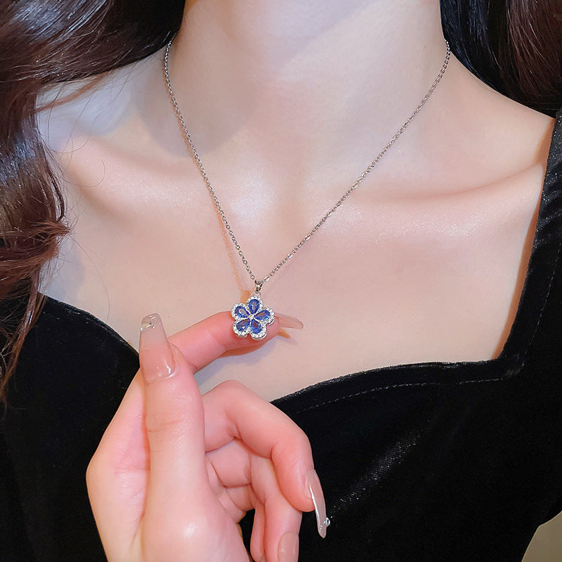 Women's Diamond Water Drop Tassel Light Luxury High-grade Niche Necklaces
