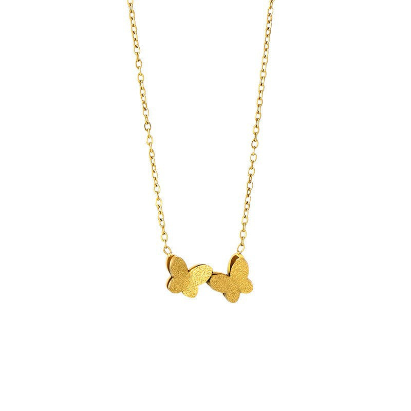 Titanium Steel Elegant High-grade Butterfly Fashionable Necklace
