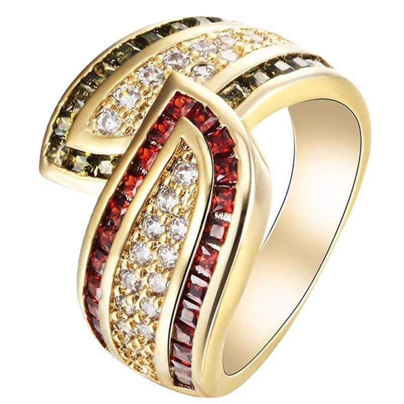 Olivine Garnet White Topaz Gemstone Popular Ring