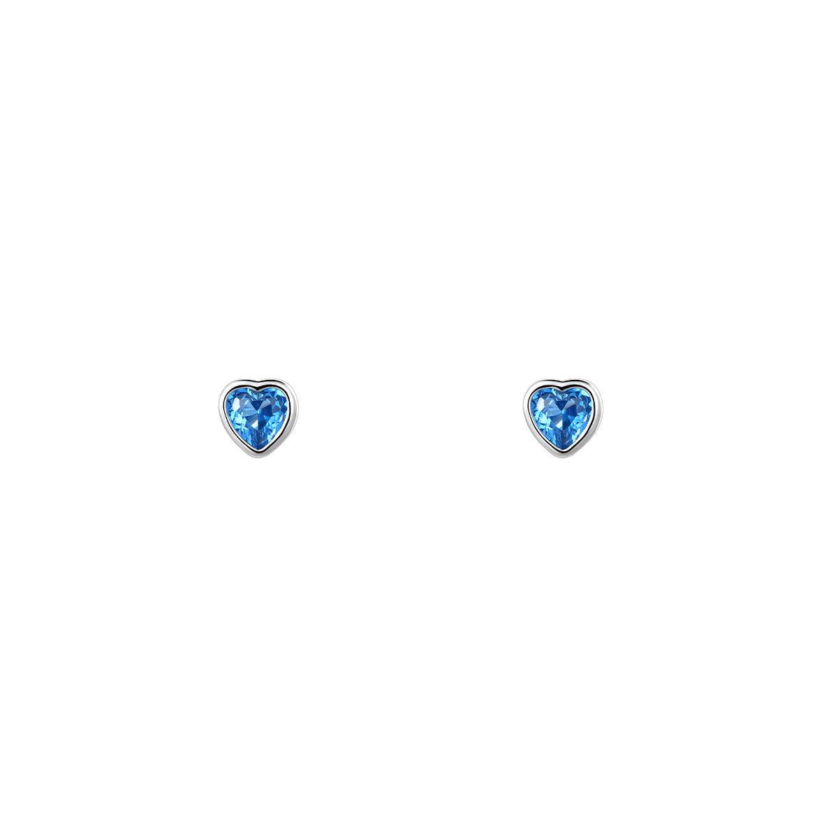 Pink Blue Loving Heart Combination Edging Earrings