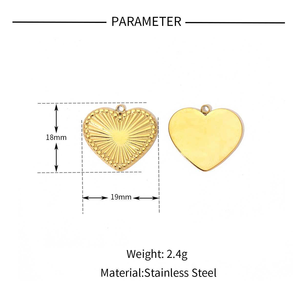 Peach Heart Wings Lock Stainless Steel Retro Titanium Pendants