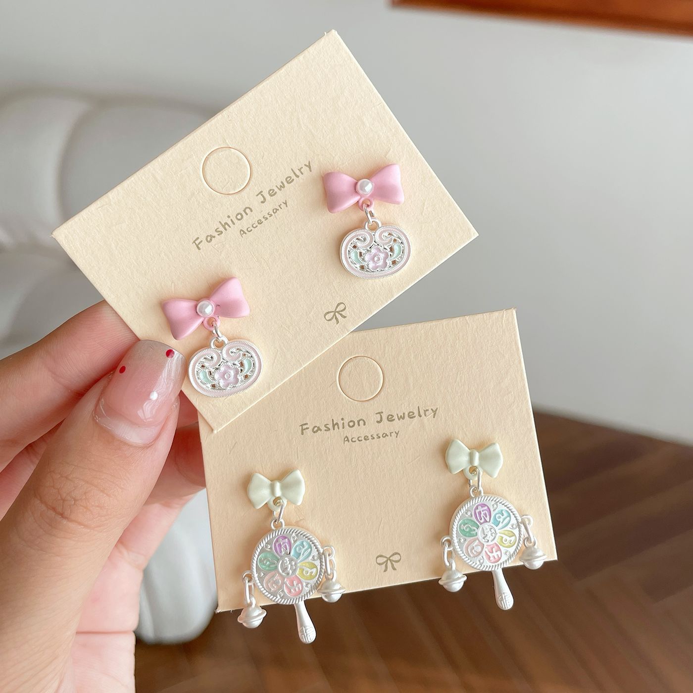Women's Versatile Meaning With Characters Sier Needle Artistic Retro Earrings