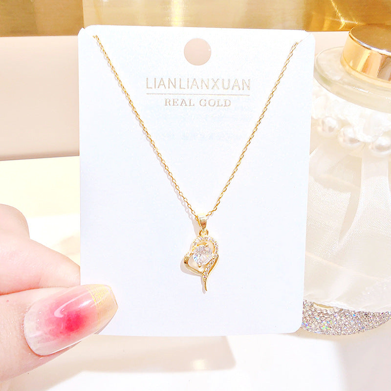 Women's Copper Summer High-grade Simple Refined Zircon Gold Necklaces