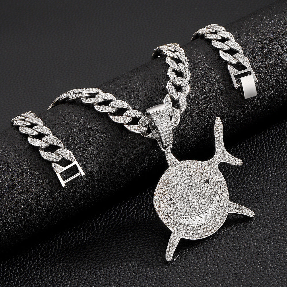 Men's Large Shark Alloy Rhinestone Exaggerated Hip Pendants