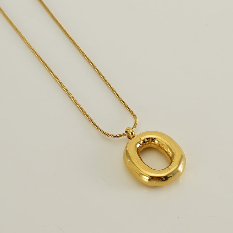 Bubble Letter Snake Bones Chain Titanium Steel Necklaces