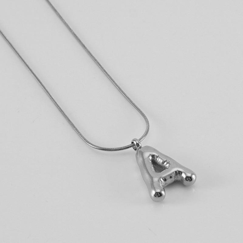 Bubble Letter Snake Bones Chain Titanium Steel Necklaces