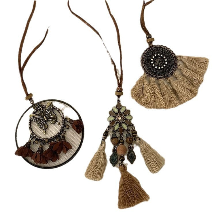 Women's Bohemian Butterfly Vintage Ethnic Style Tassel Necklaces
