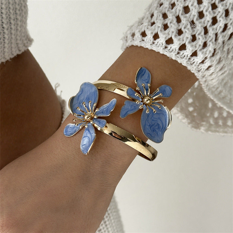 Flower Elegant High Sense Vacation Style Double Bracelet